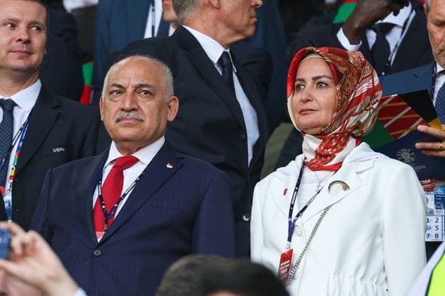 European Championship 2024 Turkey Portugal on 22 06 2024 in the BVB Stadium Dortmund in Dortmund Mehmet Büyükeksi Bueyuekeksi President of the Turkish Football Association with his wife MH