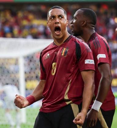 Belgium v Romania UEFA EURO, EM, Europameisterschaft,Fussball 2024 Group E Youri Tielemans of Belgium celebrates scoring his side?s 1st goal during the UEFA Euro 2024 Group E match at RheinEnergieStadion, Cologne Copyright: xPaulxChestertonx FIL-20284-0005 UK Newspapers OUT