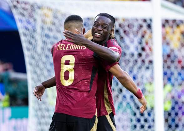 Koeln, RheinEnergieStadion, 22 06 2024 Youri Tielemans of belgium M celebrates scoring the 1 0 goal during the match UEFA European Championship 2024 Belgium v Romania