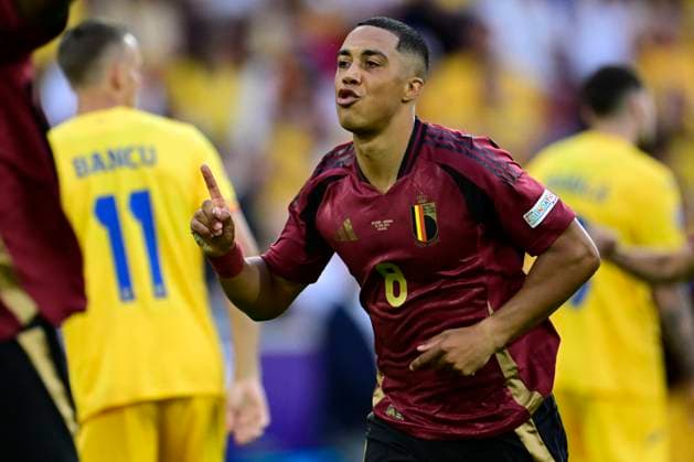 Belgium v Romania Group E - UEFA EURO, EM, Europameisterschaft,Fussball 2024 COLOGNE, GERMANY - JUNE 22 : Tielemans Youri midfielder of Belgium celebrates after scoring the 1-0 goal during the UEFA EURO 2024 European Football Championship tournament group E stage match between Belgium and Romania at Cologne Stadium on June 22, 2024 in Cologne, Germany, 22 06 2024 Cologne Germany  Copyright: xPeterxDexVoechtx