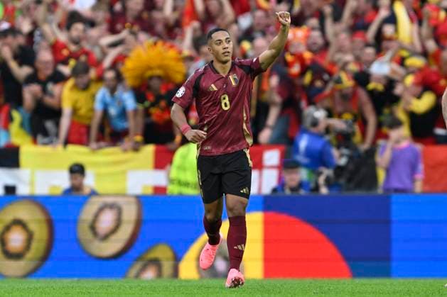 Belgium v Romania Group E - UEFA EURO, EM, Europameisterschaft,Fussball 2024 COLOGNE, GERMANY - JUNE 22 : Tielemans Youri midfielder of Belgium celebrates after scoring the 1-0 goal during the UEFA EURO 2024 European Football Championship tournament group E stage match between Belgium and Romania at Cologne Stadium on June 22, 2024 in Cologne, Germany, 22 06 2024 Cologne Germany  Copyright: xPeterxDexVoechtx