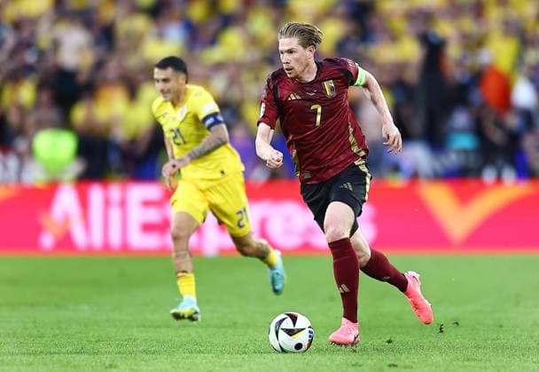 Kevin De Bruyne of Belgium Belgium v Romania, UEFA European Championship, EM, Europameisterschaft 2024, Group E, Football, Cologne Stadium, Cologne, Germany, 22 Jun 2024 EDITORIAL USE ONLY No use with unauthorised audio, video, data, fixture lists, club league logos or live services. Online in-match use limited to 120 images, no video emulation. No use in betting, games or single club league player publications. Copyright: xMichaelxZemanek Shutterstockx 14548045ai