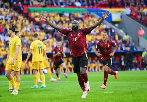 Romelu Lukaku Belgium celebrates the first goal by his team, UEFA EURO 2024 Group E, Belgium vs Romania, Cologne Stadium on June 22, 2024 in Cologne, Germany Photo by Silas Schueller DeFodi Images Romelu Lukaku Belgium celebrates the first goal by his team, UEFA EURO 2024 Group E, Belgium vs Romania, Cologne Stadium on June 22, 2024 in Cologne, Germany Photo by Silas Schueller DeFodi Images Defodi 738 738 BELROU 20240622 157 Defodi-738