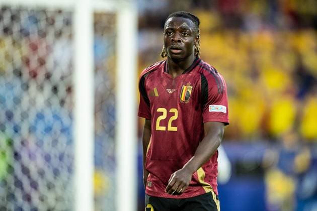 UEFA EURO 2024 Belgium Romania 22 06 2024 Jeremy Doku Belgium, 22 UEFA EURO 2024 Belgium Romania Cologne Stadion, Cologne 22 06 2024 Copyright: xBEAUTIFULxSPORTS Buriakovx