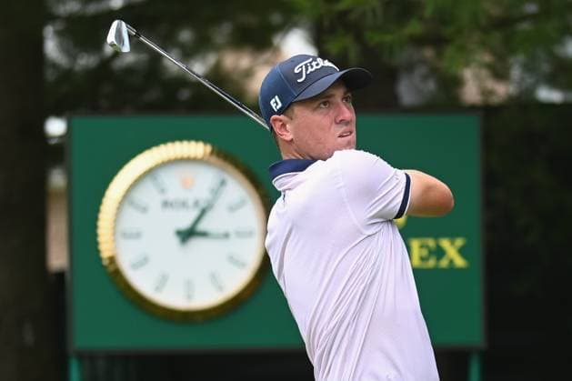 Saturday June 22, 2024: Justin Thomas watches his tee shot on the 8th hole during the third round of the Travelers Golf Championship in Cromwell, Connecticut. CSM Cromwell USA - ZUMAc04_ 20240622_zma_c04_035 Copyright: xGregoryxVasilx