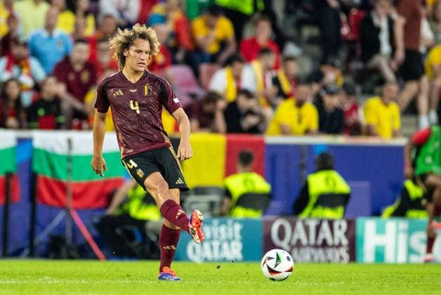 UEFA EURO 2024 Belgium Romania 22 06 2024 Wout Faes Belgium, 4 UEFA EURO 2024 Belgium Romania Cologne Stadion, Cologne 22 06 2024 Copyright: xBEAUTIFULxSPORTS Buriakovx