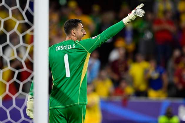 Belgium v Romania Group E - UEFA EURO, EM, Europameisterschaft,Fussball 2024 COLOGNE, GERMANY - JUNE 22 : Casteels Koen goalkeeper of Belgium during the UEFA EURO 2024 European Football Championship tournament group E stage match between Belgium and Romania at Cologne Stadium on June 22, 2024 in Cologne, Germany, 22 06 2024 Cologne Germany  Copyright: xPeterxDexVoechtx