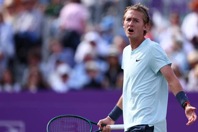 22nd June 2024; Cinch Championships, Queens Club, West Kensington, London, England: Cinch Championships Queens Club, Day 6; A dejected Sebastian Korda (USA) during the mens semifinal match against Tommy Paul (USA)  ActionPlus12658875 ShaunxBrooks
