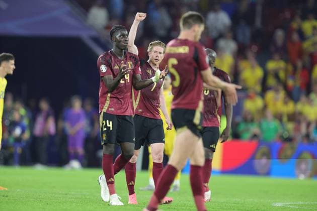 Belgium v Romania Euro 2024 22 06 2024. Group E Goal 2-0 Kevin De Bruyne of Belgium scores a goal and celebrates during the Euro 2024 match between Belgium and Romania at Cologne Stadium, Cologne, Germany on 22 June 2024. Cologne Cologne Stadium Germany Editorial use only , Copyright: xNigelxKeenex PSI-19822-0031