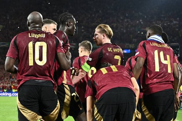 240622 EURO2024 BELGIUM VS ROMANIA Kevin De Bruyne (7) of Belgium celebrates after scoring the 2-0 goal during a soccer game between the national teams of Belgium, called the Red Devils and Romania on the second matchday in Group E in the group stage of the UEFA EURO, EM, Europameisterschaft,Fussball 2024 tournament , on Saturday 22 June 2024 in Cologne , Germany . PHOTO Isosport Maarten Straetemans Cologne GERMANY  Copyright: xx 467035