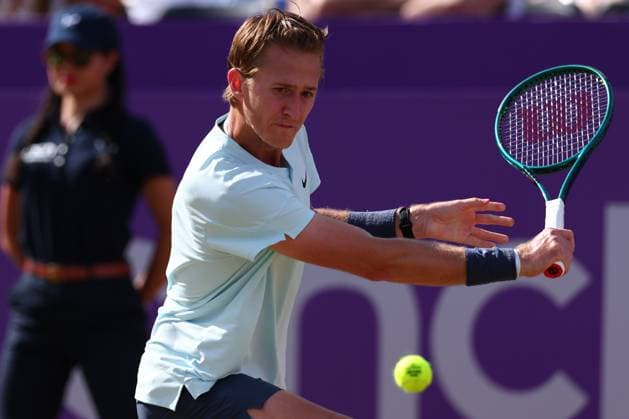 22nd June 2024; Cinch Championships, Queens Club, West Kensington, London, England: Cinch Championships Queens Club, Day 6; Sebastian Korda (USA) in action during the mens semifinal match against Tommy Paul (USA)  ActionPlus12658881 ShaunxBrooks
