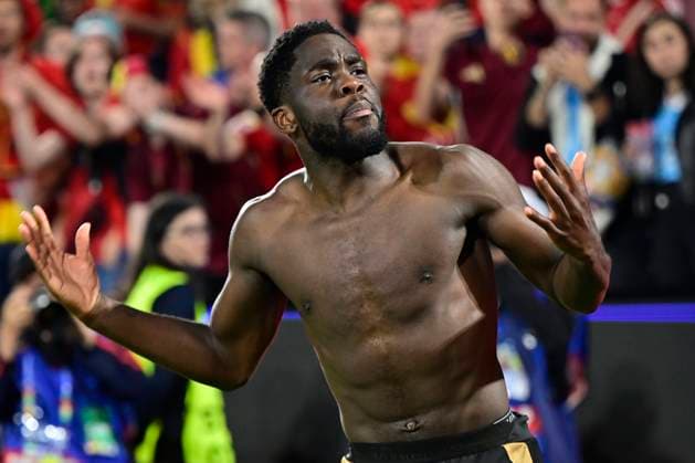 Belgium v Romania Group E - UEFA EURO, EM, Europameisterschaft,Fussball 2024 COLOGNE, GERMANY - JUNE 22 : Mangala Orel midfielder of Belgium celebrates after winning the UEFA EURO 2024 European Football Championship tournament group E stage match between Belgium and Romania at Cologne Stadium on June 22, 2024 in Cologne, Germany, 22 06 2024 Cologne Germany  Copyright: xPeterxDexVoechtx