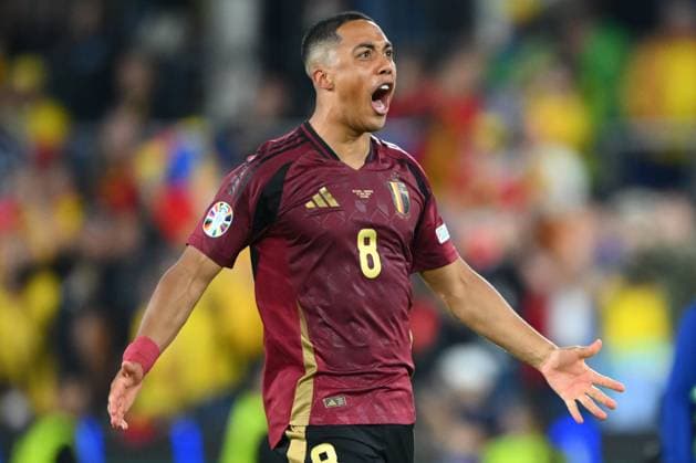 Belgium v Romania Group E - UEFA EURO, EM, Europameisterschaft,Fussball 2024 COLOGNE, GERMANY - JUNE 22 : Tielemans Youri midfielder of Belgium celebrating the victory during the UEFA EURO 2024 European Football Championship tournament group E stage match between Belgium and Romania at Cologne Stadium on June 22, 2024 in Cologne, Germany, 22 06 2024 Cologne Germany  Copyright: xVincentxKalutx