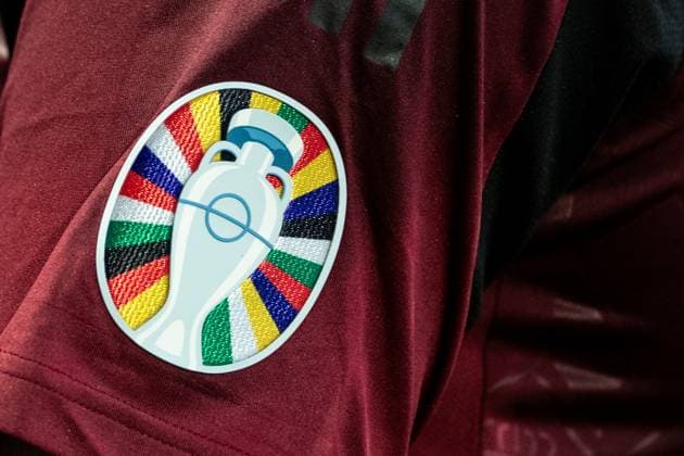 UEFA EURO 2024 Belgium Romania 22 06 2024 symbolic image, UEFA EURO 2024 logo on the jersey of Belgium, Kevin De Bruyne Belgium, 7 UEFA EURO 2024 Belgium Romania Cologne Stadium, Cologne 22 06 2024 Copyright: xBEAUTIFULxSPORTS Buriakovx