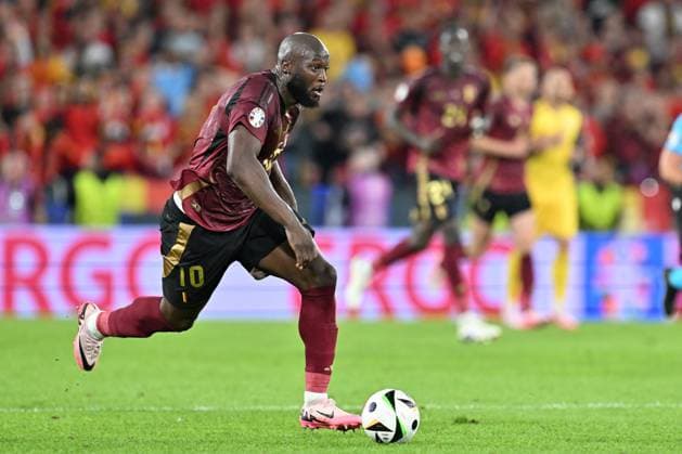 240622 EURO2024 BELGIUM VS ROMANIA Romelu Lukaku (10) of Belgium pictured in action during a soccer game between the national teams of Belgium, called the Red Devils and Romania on the second matchday in Group E in the group stage of the UEFA EURO, EM, Europameisterschaft,Fussball 2024 tournament , on Saturday 22 June 2024 in Cologne , Germany . PHOTO SPORTPIX David Catry Cologne GERMANY  Copyright: xx 467194