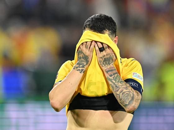 Nicolae Stanciu reacts after the UEFA EURO 2024 football match between Belgium and Romania, held at the Cologne Stadium in Cologne, Saturday 22 June 2024 Cologne Copyright: xRazvanxPasarica SPORTxPICTURESx