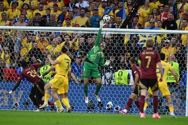 Koen Casteels (Belgium) during the UEFA EURO, EM, Europameisterschaft,Fussball Germany 2024 match between Belgium 2-0 Romania at Cologne Stadium on June 22, 2024 in Cologne, Germany. Noxthirdxpartyxsales  (257331228)