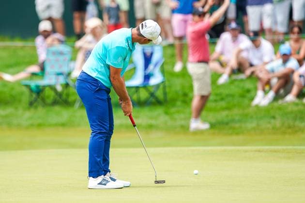 June 22, 2024, Cromwell, Connecticut, USA: Victor Hovland (NOR) putts the 17th green during the third round of the 2024 Travelers Championship at TPC River Highlands. Cromwell USA - ZUMAw109 20240622_fap_w109_017 Copyright: xDebbyxWongx