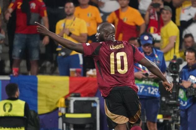 EURO 2024, Football, UEFA Euro 2024, Euro 2024, Group stage, Group E, Belgium Romania KoelnStadion, Cologne Romelu Lukaku Belgium ,Action, Single image