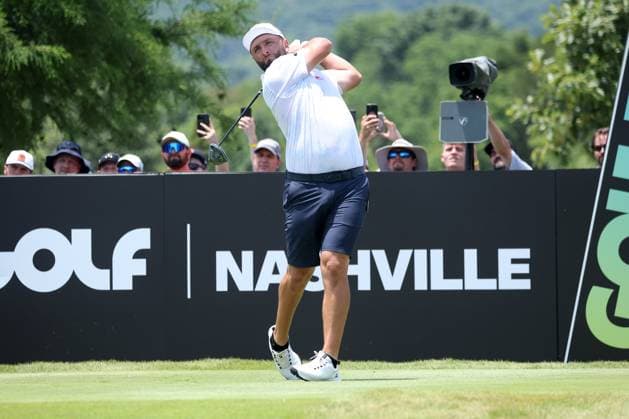 COLLEGE GROVE, TN - JUNE 22: Jon Rahm (ESP) during the second round of LIV Golf Nashville on June 22, 2024 at the Grove Golf Course in College Grove, Tennessee. (Photo by Michael Wade Icon Sportswire) GOLF: JUN 22 LIV Golf League Nashville EDITORIAL USE ONLY Icon0622433