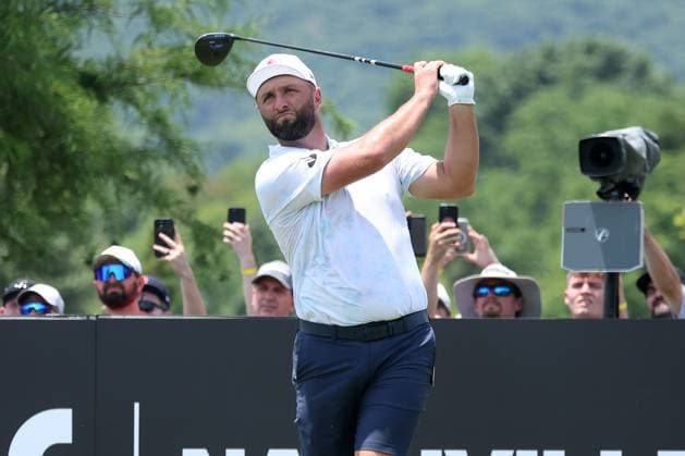 COLLEGE GROVE, TN - JUNE 22: Jon Rahm (ESP) during the second round of LIV Golf Nashville on June 22, 2024 at the Grove Golf Course in College Grove, Tennessee. (Photo by Michael Wade Icon Sportswire) GOLF: JUN 22 LIV Golf League Nashville EDITORIAL USE ONLY Icon0622434