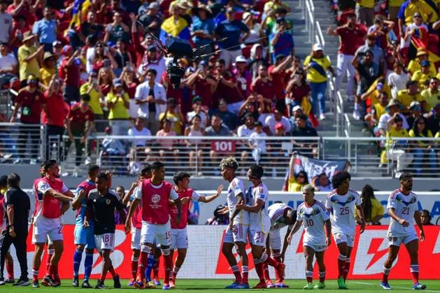 RECORD DATE NOT STATED Copa America USA 2024 Ecuador vs Venezuela Jhonder Cadiz celebrates his goal 1-1 of Venezuela during the game between Ecuador and Venezuela as part of the CONMEBOL Copa America USA 2024 group B, at Levis Stadium, on June 22, 2024 in Santa Clara, California, United States. SANTA CLARA CALIFORNIA UNITED STATES  Copyright: xIsaacxOrtizx 20240622183422_CA_GB_2024_ECU_VEN_CADIZ81
