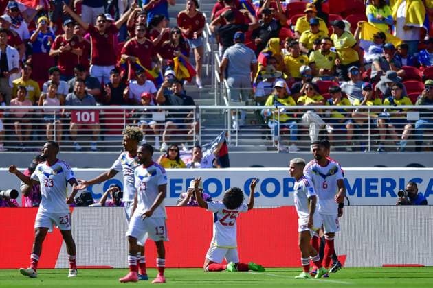 RECORD DATE NOT STATED Copa America USA 2024 Ecuador vs Venezuela Eduard Bello celebrates his goal 1-2 of Venezuela during the game between Ecuador and Venezuela as part of the CONMEBOL Copa America USA 2024 group B, at Levis Stadium, on June 22, 2024 in Santa Clara, California, United States. SANTA CLARA CALIFORNIA UNITED STATES  Copyright: xIsaacxOrtizx 20240622184108_CA_GB_2024_ECU_VEN_BELLO88