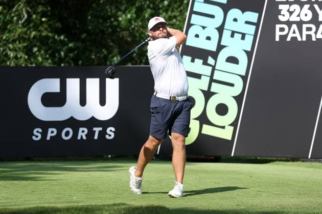 COLLEGE GROVE, TN - JUNE 22: Tyrrell Hatton (ENG) during the second round of LIV Golf Nashville on June 22, 2024 at the Grove Golf Course in College Grove, Tennessee. (Photo by Michael Wade Icon Sportswire) GOLF: JUN 22 LIV Golf League Nashville EDITORIAL USE ONLY Icon0622490