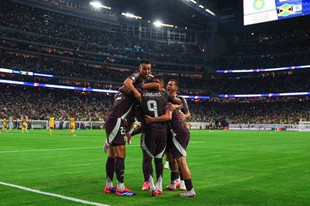 RECORD DATE NOT STATED Copa America USA 2024 Mexico vs Jamaica Gerardo Arteaga celebrates his goal 1-0 of Mexico during the game between Mexican national team, Nationalteam (Mexico) and Jamaica as part of the CONMEBOL Copa America USA 2024 group B, at NRG Stadium, on June 22, 2024 in Houston, Texas, United States. HOUSTON TEXAS UNITED STATES  Copyright: xAdrianxMaciasx 20240622220022_CA_GB_2024_MEX_JAM_ARTEAGA216