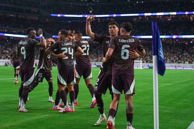 RECORD DATE NOT STATED Copa America USA 2024 Mexico vs Jamaica Gerardo Arteaga celebrates his goal 1-0 of Mexico during the game between Mexican national team, Nationalteam (Mexico) and Jamaica as part of the CONMEBOL Copa America USA 2024 group B, at NRG Stadium, on June 22, 2024 in Houston, Texas, United States. HOUSTON TEXAS UNITED STATES  Copyright: xAdrianxMaciasx 20240622215446_CA_GB_2024_MEX_JAM_ARTEAGA208