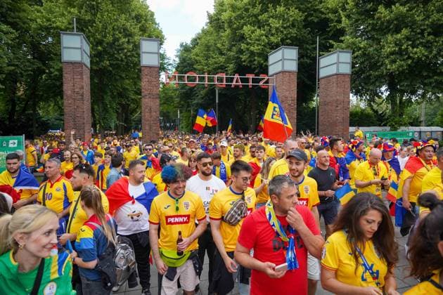 UEFA EURO 2024 Impressions around the match Belgium Romania on 22 06 2024 in Cologne Romanian fans on their way to the stadium xDMx