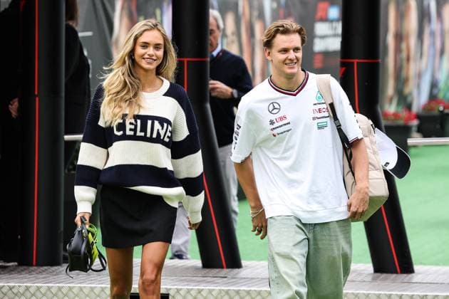 SCHUMACHER Mick (ger), Reserve Driver of Mercedes AMG F1 Team, portrait girlfriend Laila Hasanovic portrait during the Formula 1 Aramco Gran Premio de Espana 2024, 10th round of the 2024 Formula One World Championship, WM, Weltmeisterschaft from June 21 to 23, 2024 on the Circuit de Barcelona-Catalunya, in Montmeló, Spain - F1 - SPANISH GRAND PRIX 2024 DPPI Panoramic  240623_R10_SPAGNA_DP_XB3_0276