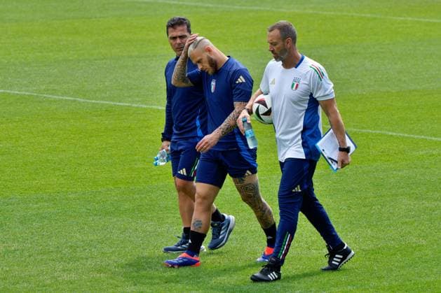 Federico Dimarco of Italy during UEFA EURO, EM, Europameisterschaft,Fussball 2024 - Italy training session, UEFA European Football Championship in Iserlohn, Germany, June 23 2024  Copyright: xx xx IPA_Agency_IPA47397923