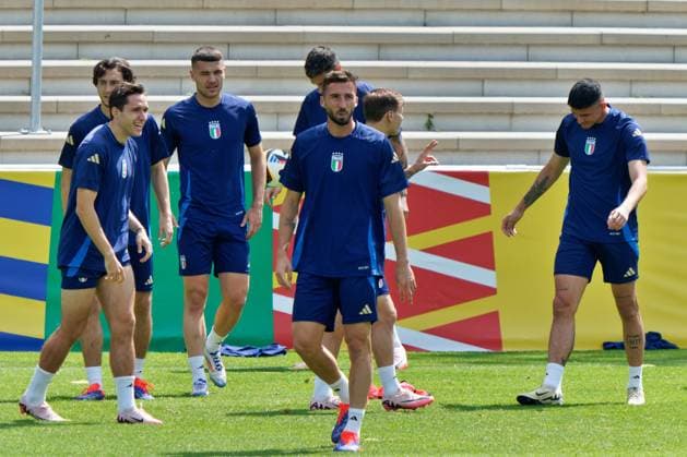 Players of Italy during UEFA EURO, EM, Europameisterschaft,Fussball 2024 - Italy training session, UEFA European Football Championship in Iserlohn, Germany, June 23 2024  Copyright: xx xx IPA_Agency_IPA47397981