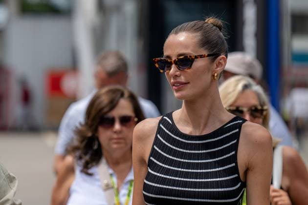 MONTMELO, SPAIN: Rebecca Donaldson, Carlos Sainz s Girlfriend, at the 2024 Formula 1 Spanish Grand Prix at the Circuit de Barcelona-Catalunya in Montmelo, Spain.