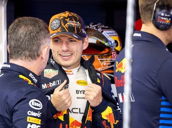 MONTMELO - Max Verstappen (Red Bull Racing) and Christian Horner (Red Bull Racing) prior to the Formula 1 Grand Prix of Spain at the Circuit de Catalunya. ANP SEM VAN DER WAL xVIxANPxSportx xxANPxIVx 501847355 originalFilename: 501847355.jpg