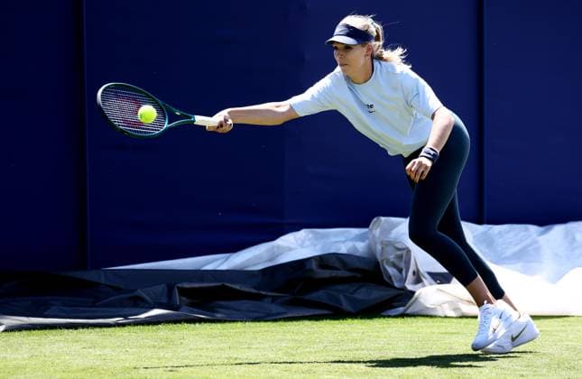Katie Boulter of Great Britain during a practice session. Rothesay International Eastbourne, Day 2, Tennis, Devonshire Park, Eastbourne, UK - 23 June 2024  Copyright: xJamesxMarsh Shutterstockx 14548083ao