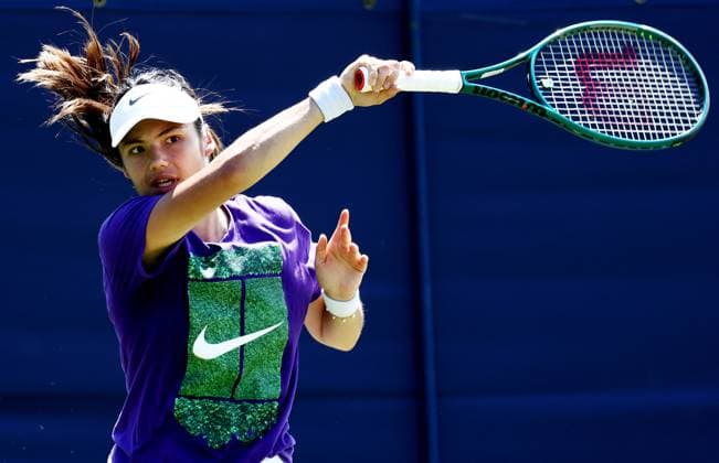 Emma Raducanu of Great Britain during a practice session. Rothesay International Eastbourne, Day 2, Tennis, Devonshire Park, Eastbourne, UK - 23 June 2024  Copyright: xJamesxMarsh Shutterstockx 14548083ay