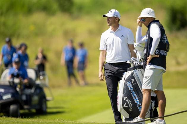 BADHOEVEDORP - Rasmus Hojgaard (DEN) during the last day of the 104th edition of the KLM Open golf at The International golf course near Amsterdam. ANP SANDER KONING xVIxANPxSportx xxANPxIVx 501856374 originalFilename: 501856374.jpg