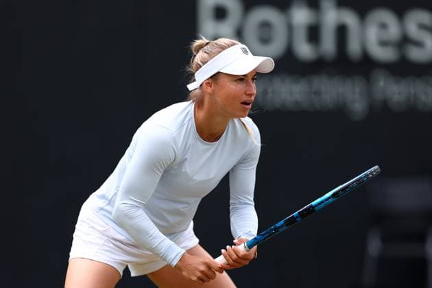 23rd June 2024; Edgbaston Priory Club, Birmingham, England: Rothesay Tennis Classic Birmingham, Day 7; Yulia Putintseva (KAZ) during her womens singles final match against Ajla Tomljanovic (AUS)  ActionPlus12659284 ShaunxBrooks