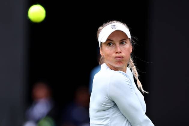 23rd June 2024; Edgbaston Priory Club, Birmingham, England: Rothesay Tennis Classic Birmingham, Day 7; Yulia Putintseva (KAZ) in action during her womens singles final match against Ajla Tomljanovic (AUS)  ActionPlus12659288 ShaunxBrooks