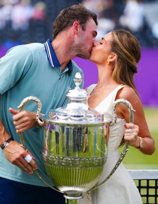 Tommy Paul celebrates winning Queens with his partner Paige Lorenze Cinch Championships, Day 7, Tennis, Queen s Club, London, UK - 23 June 2024  Copyright: xJavierxGarcia Shutterstockx 14543336g