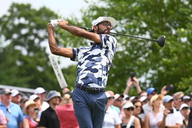 Sunday June 23, 2024: Akshay Bhatia follows his tee shot on the first hole during the final round of the Travelers Golf Championship in Cromwell, Connecticut. CSM Cromwell USA - ZUMAc04_ 20240623_zma_c04_010 Copyright: xGregoryxVasilx