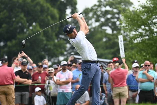 Sunday June 23, 2024: Justin Thomas follows his tee shot on the first hole during the final round of the Travelers Golf Championship in Cromwell, Connecticut. CSM Cromwell USA - ZUMAc04_ 20240623_zma_c04_026 Copyright: xGregoryxVasilx