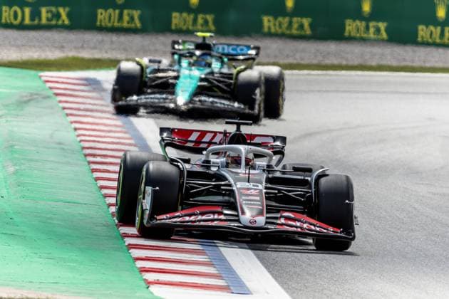 23rd June 2024; Circuit de Barcelona-Catalunya, Barcelona, Spain; Formula 1 Spanish Grand Prix 2023; Race Day; Kevin Magnussen of the Haas F1 Team driving the VF24 on track during the race  ActionPlus12659352 PabloxGuillen