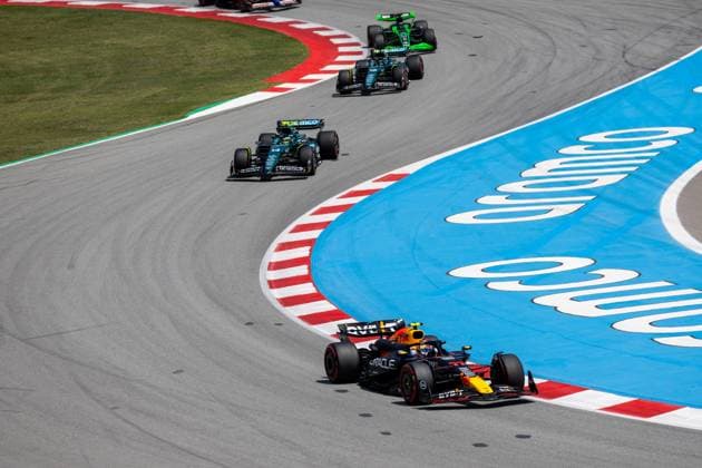 BARCELONA, SPAIN - JUNE 23: Sergio Perez (11) of Mexico and team Oracle Red Bull Racing turns a corner during the Formula 1 Spanish Grand Prix on Sunday, June 23, 2024 at the Circuit De Catalunya in Barcelona, Spain. (Photo by Bob Kupbens Icon Sportswire) AUTO: JUN 23 F1 Spanish Grand Prix EDITORIAL USE ONLY Icon240623148