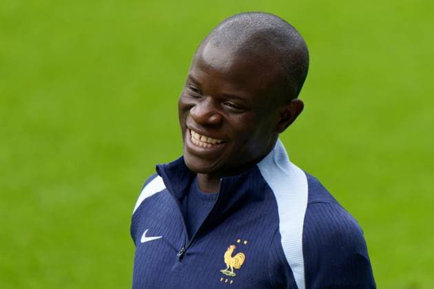 N Golo Kante of of Francer during the training session at the Home Deluxe Arena in Paderbon, Germany on 23 June 2024. during UEFA EURO, EM, Europameisterschaft,Fussball 2024 - France training session, UEFA European Football Championship in Leipzig, Germany, June 23 2024  Copyright: xx xx IPA_Agency_IPA47408734