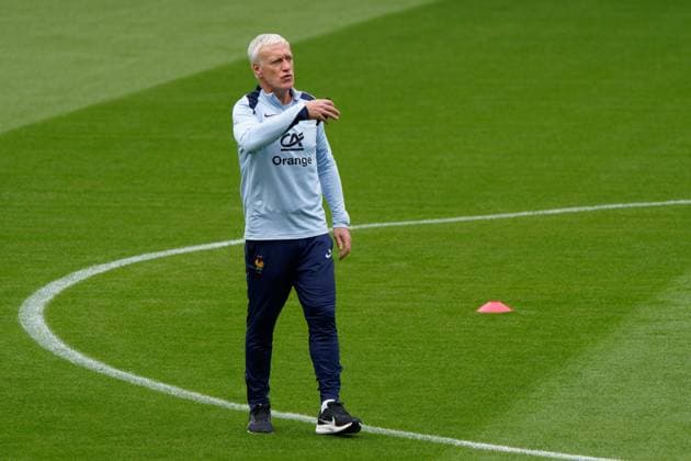 Didier Deschamps head coach of France during the training session at the Home Deluxe Arena in Paderbon, Germany on 23 June 2024. during UEFA EURO, EM, Europameisterschaft,Fussball 2024 - France training session, UEFA European Football Championship in Leipzig, Germany, June 23 2024  Copyright: xx xx IPA_Agency_IPA47408736