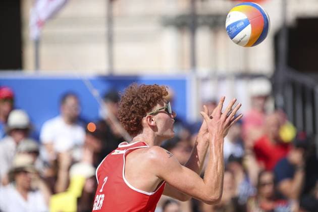 Messina: Maximilian Just (GER) in action during World Beach Pro Tour, Beach Volley match in Messina, Italy, June 23 2024 Beach Volley match - World Beach Pro Tour  - ZUMAp169 20240623_zsa_p169_544 Copyright: xIPAx