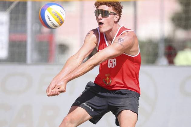 Messina: Maximilian Just (GER) in action during World Beach Pro Tour, Beach Volley match in Messina, Italy, June 23 2024 Beach Volley match - World Beach Pro Tour  - ZUMAp169 20240623_zsa_p169_545 Copyright: xIPAx
